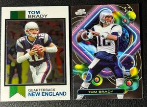 lot 84A image: Tom Brady 2 Card Chrome Football Lot