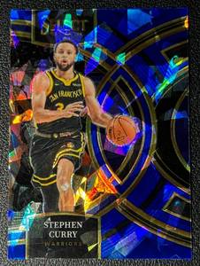 lot 89A image: Steph Curry 2023-23 Select Blue Cracked Ice #145 Basketball Card