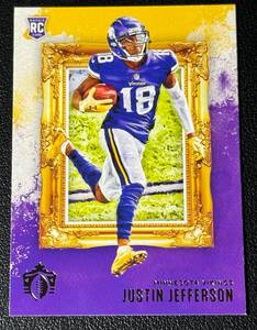lot 91A image: Justin Jefferson 2020 Chronicles Gridiron King #GK-13 Rookie Minnesota Vikings Football Card
