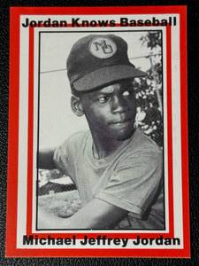 lot 101A image: Michael Jordan Aamer Sort Baseball Player Card