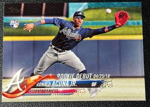 lot 103A image: Ronald Acuna Jr. RC 2018 Topps Update #US252 Rookie Baseball Card