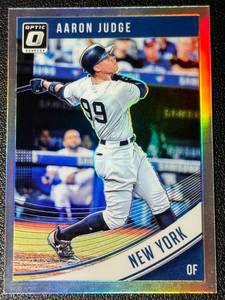 lot 107A image: Aaron Judge Refractor 2018 Donruss Optic Prizm #114 Baseball Card