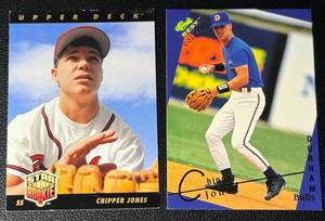 lot 112A image: Chipper Jones 2 RC Lot - Rookie Baseball Cards