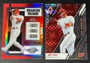 lot 121A image: Mike Trout 2 Card Refractor Baseball Lot