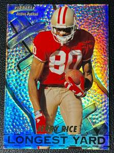 lot 123A image: Jerry Rice Foil Insert 1996 Pinnacle Action Packed Longest Yard #6 Football Card