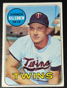 lot 125A image: Harmon Killebrew 1969 Topps #375 Vintage Minnesota Twins Baseball Card