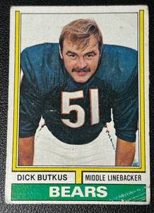 lot 127A image: Dick Butkus 1974 Topps #230 Vintage Chicago Bears Football Card