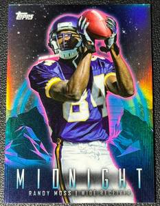 lot 131A image: Randy Moss Black Refractor 2023 Topps Composite Midnight #329 Minnesota Vikings Football Card