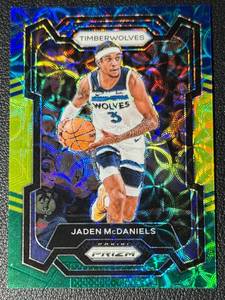 lot 132A image: Jaden McDaniels 3 Color Shimmer Prizm 2023-23 #238 Minnesota Timberwolves Basketball Card