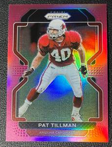 lot 138A image: Pat Tillman Pink Refractor Prizm 2021 #83 Football Card