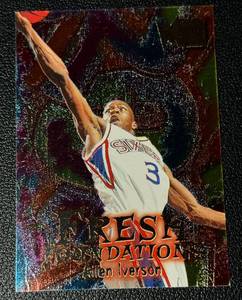 lot 140A image: Allen Iverson RC Metal Insert Fresh Foundations 1996-07 #236 Rookie Basketball Card