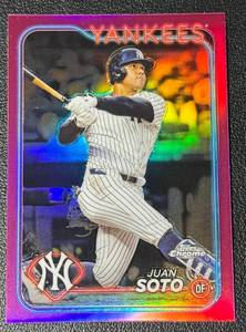 lot 146A image: Juan Soto Pink Refractor 2024 Topps Chrome #150 Baseball Card