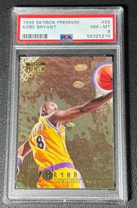 lot 1C image: Kobe Bryant RC PSA 8 NM-MT 1996 Skybox Premium #55 Rookie Basketball Card