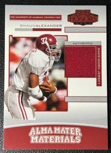 lot 45D image: Shaun Alexander 200 Relic Game Worn 2023 Playoff Hnors Alma Mater Mateirals #AM-6 , numbered 128200 Football Card