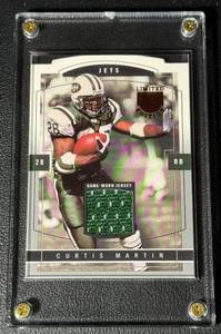 lot 53C image: Curtis Martin Game Worn Relic 175 2004 Fleer Skybox Limited Edition #29, numbered 074175, Football Card