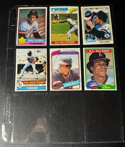 lot 39C image: Rod Carew 6 Card Vintage Baseball Lot - 1976-1981 Minnesota Twins Baseball