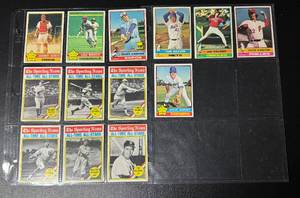 lot 40C image: 1976 Topps Baseball 13 Card Star Lot - Bench, Brock, Carter, Ruth, Gherig, Cobb, Wililiams Seaver, and More