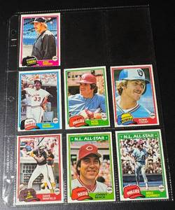 lot 45C image: 1981 Topps 7 Card Vintage Baseball Star Lot - Kirk Gibson RC, Rose, Murray, Yount, Bench, Schmidt, Winfield