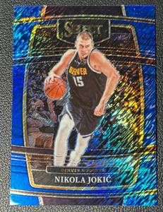 lot 162A image: Nikola Jokic Blue Shipper 2021-22 Select Prizm #82 Basketball Card