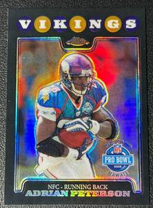 lot 163A image: Adrian Peterson Refractor 2008 Topps Chrome #TC133 Minnesota Vikings Football Card