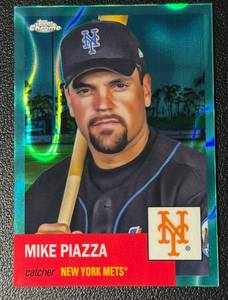 lot 168A image: Mike Piazza Lava Refractor 299 2022 Topps Chrome #240, numbered 219299 Baseball Card