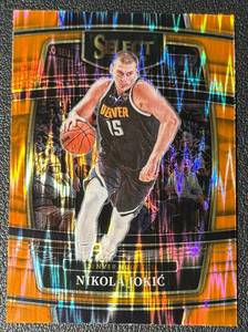 lot 180A image: Nikola Jokic Orange Shimmer Prizm 2021-22 Select #82 Basketball Card