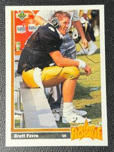 lot 182A image: Brett Favre RC 1991 Upper Deck #13 Rookie Green Bay Packers Football Card
