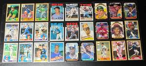 lot 46C image: 27 Card Baseball Star and Rookie Lot 1984-1987 - Bo Jackson, Mark McGwire, Jose Canseco,Dwight Gooden, Barry Larkin, Will Cark RCs, Puckett, Ryan, Gwynn and More