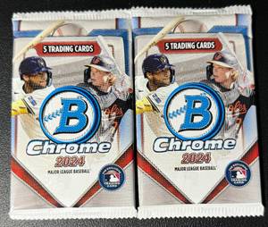 lot 196A image: 2024 Bowman Chrome Baseball 2 Pack Lot Cards