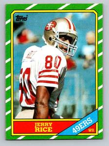 lot 4D image: Jerry Rice RC 1986 Topps #161 Rookie Vintage Football Card