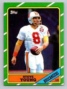 lot 25D image: Steve Young RC 1986 Topps #374 Rookie Vintage Football Card