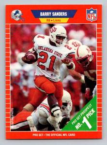 lot 30D image: Barry Sanders RC 1989 Pro Set #494 Rookie Football Card