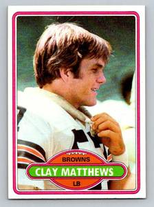 lot 100D image: Clay Matthews RC 1980 Topps #418 Rookie Vintage Football Card