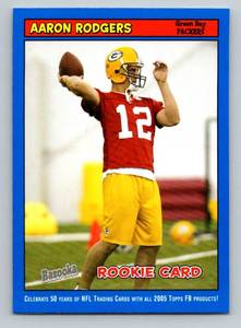 lot 5E image: Aaron Rodgers RC 2005Topps Bazooka #190 Rookie Green Bay Packers Football Card