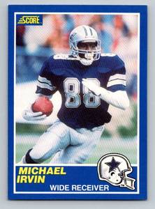 lot 19D image: Michael Irvin RC 1989 Score #18 Rookie Football Card