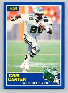 lot 22D image: Cris Carter RC 1989 Score #72 Rookie Minnesota Vikings Football Card