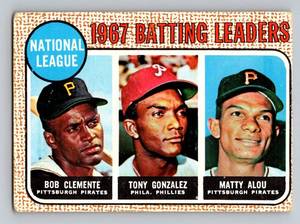 lot 53D image: Roberto Clemente 1958 Topps NL Batting Leaders #1 Vintage Baseball Card
