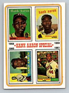 lot 54D image: Hank Aaron 1974 Topps #3 Vintage Baseball Card