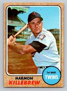 lot 65C image: Harmon Killebrew 1968 Topps #220 Vintage Baseball Card