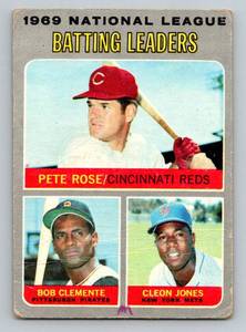 lot 80C image: Roberto Clemente  Pete Rose 1970 Topps NL Batting Leaders #61 Vintage Baseball Card