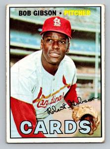 lot 202A image: Bob Gibson 1967 Topps #210 Vintage Baseball Card