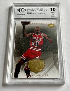 lot 5C image: Michael Jordan Gem mint 10 2009-10 Upper Deck MJ Legacy Gold #23 Basketball Card