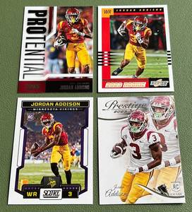 lot 15E image: Jordan Addison 4 Card RC Lot - Minnesota Vikings Football