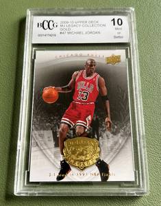 lot 49D image: Michael Jordan Graded 10 Gem Min 2009-10 Upper Deck MJ Legacy Collection Gold #47 Basketball Card