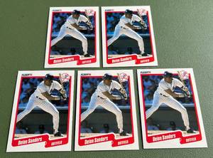 lot 66C image: Deion Sanders 5 Card RC Lot 1990 Fleer Baseball #454 Cards