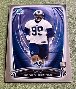 lot 90D image: Aaron Donald RC 2014 Bowman Chrome #199 Rookie Football Card