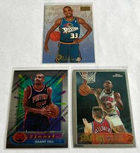 lot 101 image: Grant Hill 3 Card Chrome  Finest  Premium Lot Basketball Cards