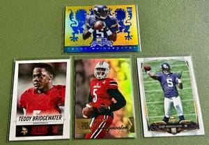 lot 113 image: Teddy Bridgewater 4 Card RC Lot - Rookie Minnesota Vikings Football Cards