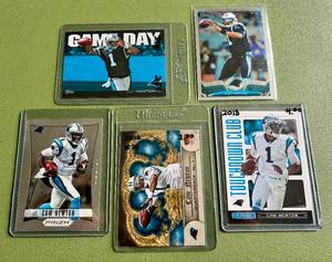 lot 114 image: Cam Newton 5 Card Football Lot