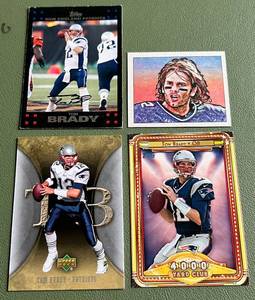 lot 116 image: Tom Brady 4 Card Football Lot